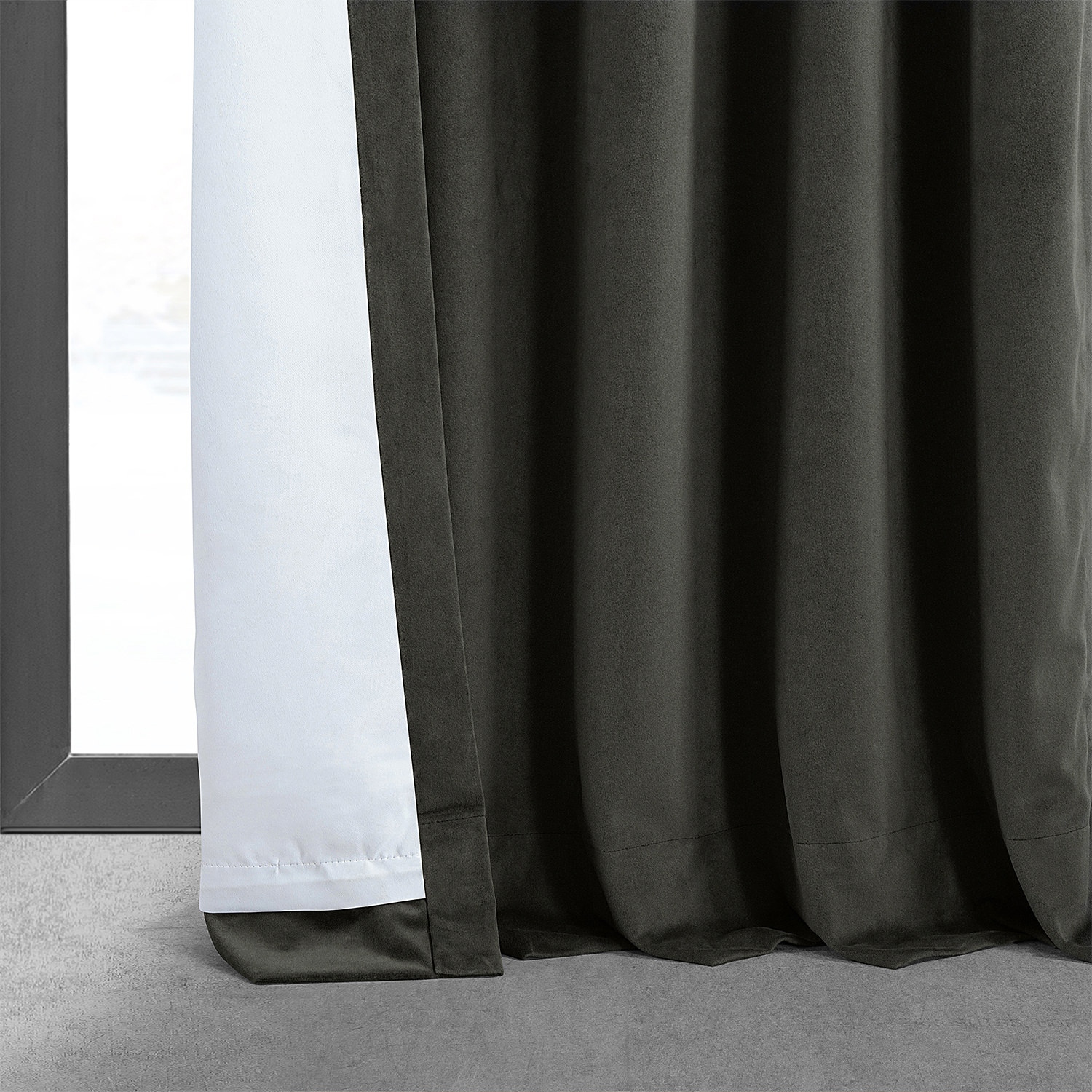 Signature Gunmetal Grey Blackout Velvet Curtain