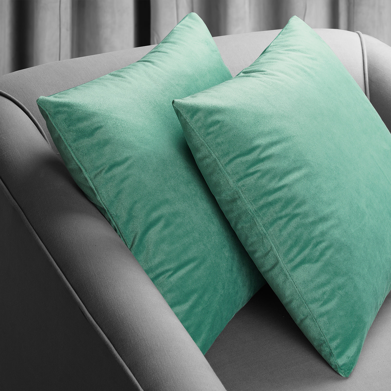 Signature Aqua Mist Velvet Cushion Cover - Pair