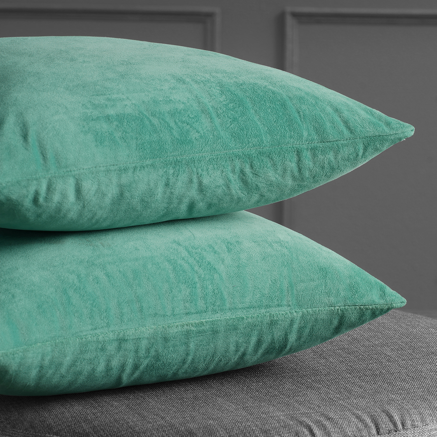 Signature Aqua Mist Velvet Cushion Cover - Pair