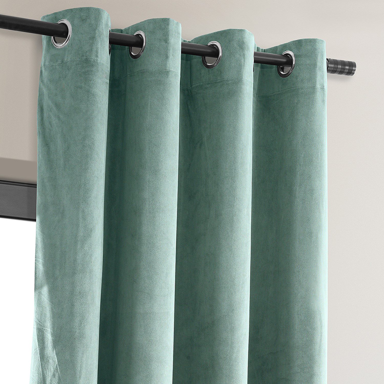 Signature Aqua Mist Grommet Blackout Velvet Curtain