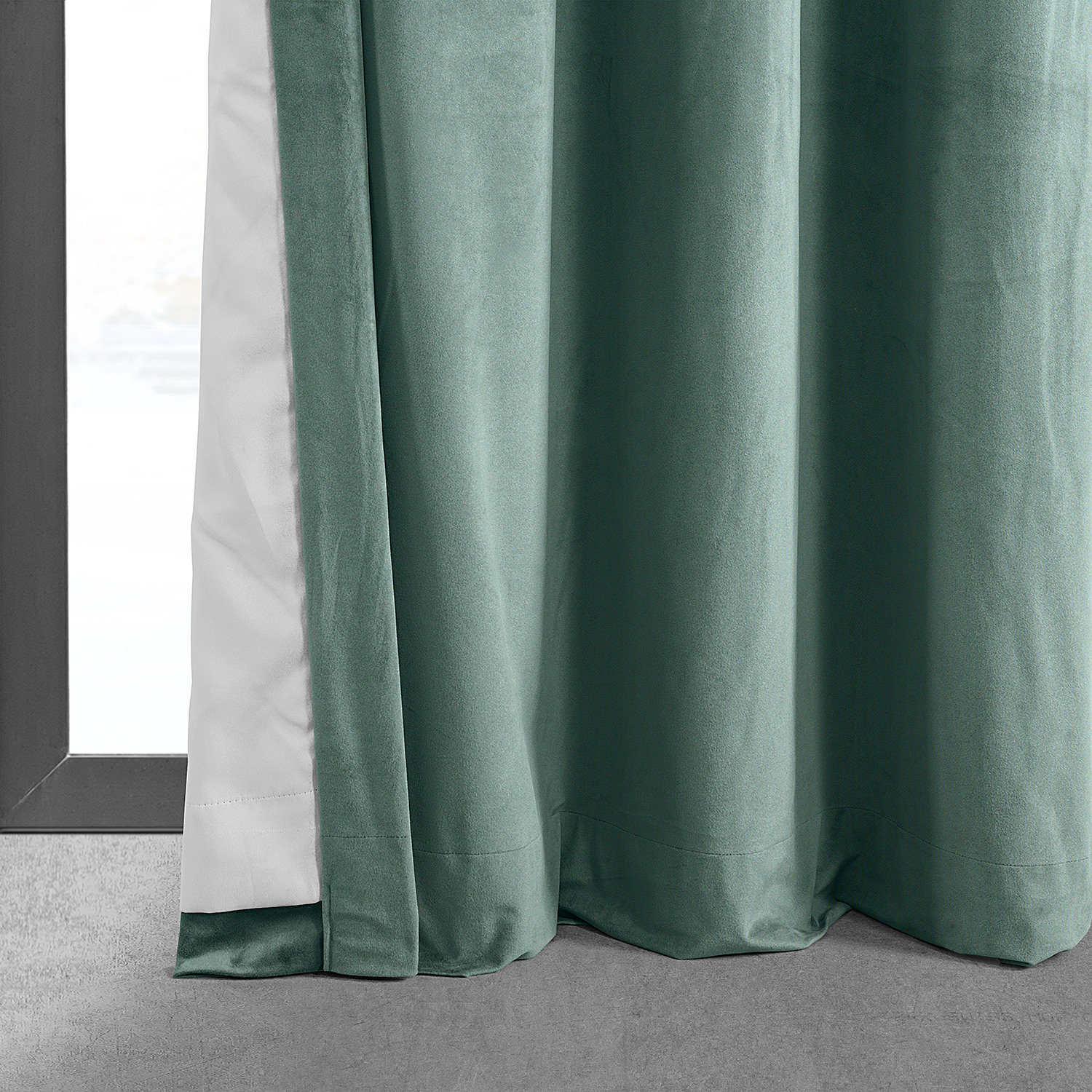 Signature Aqua Mist Grommet Blackout Velvet Curtain