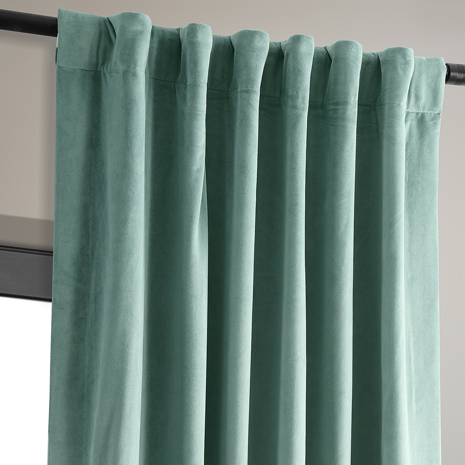 Signature Aqua Mist Blackout Velvet Curtain