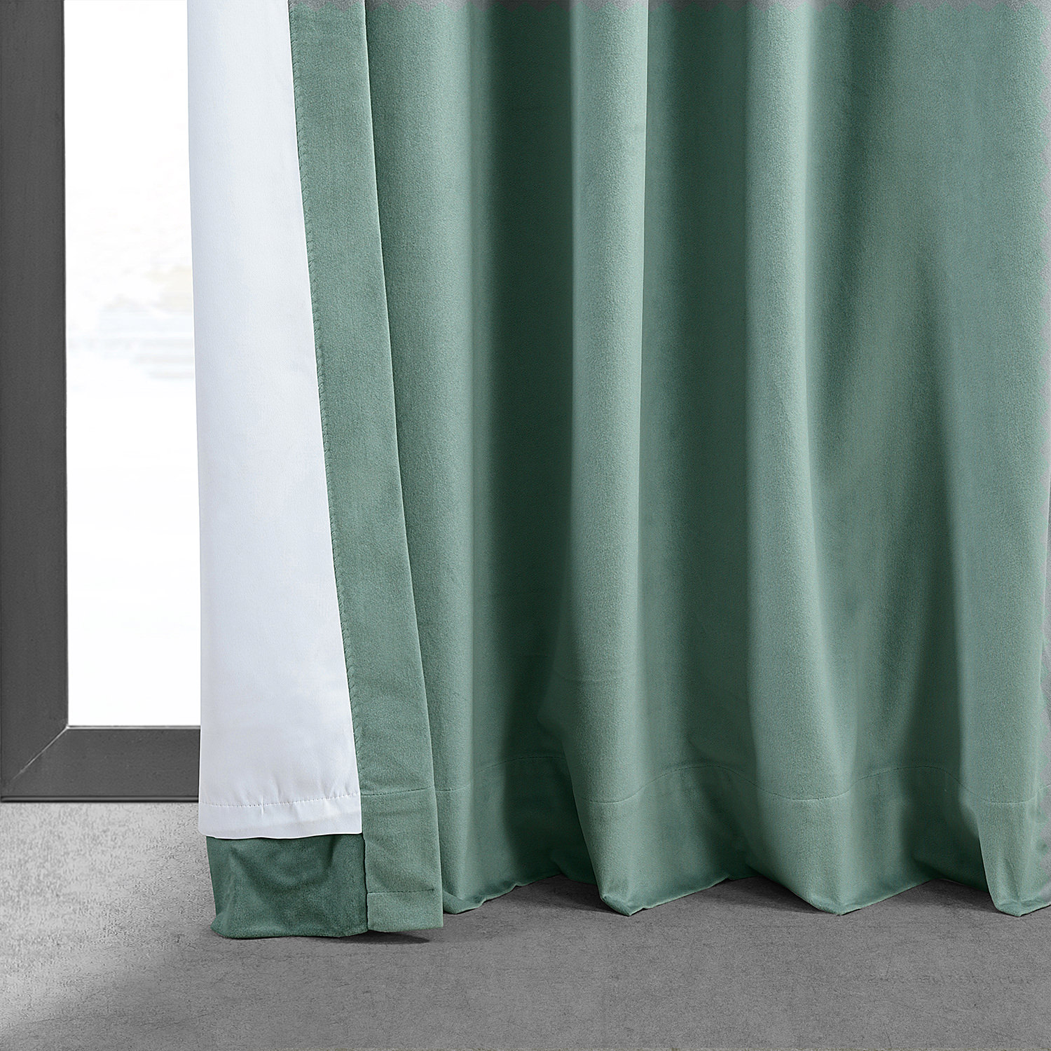 Signature Aqua Mist Blackout Velvet Curtain