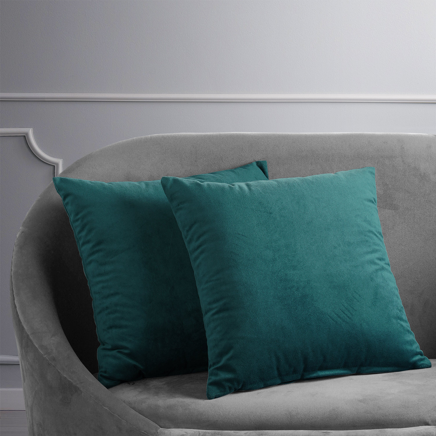 Signature Everglade Teal Velvet Cushion Cover - Pair