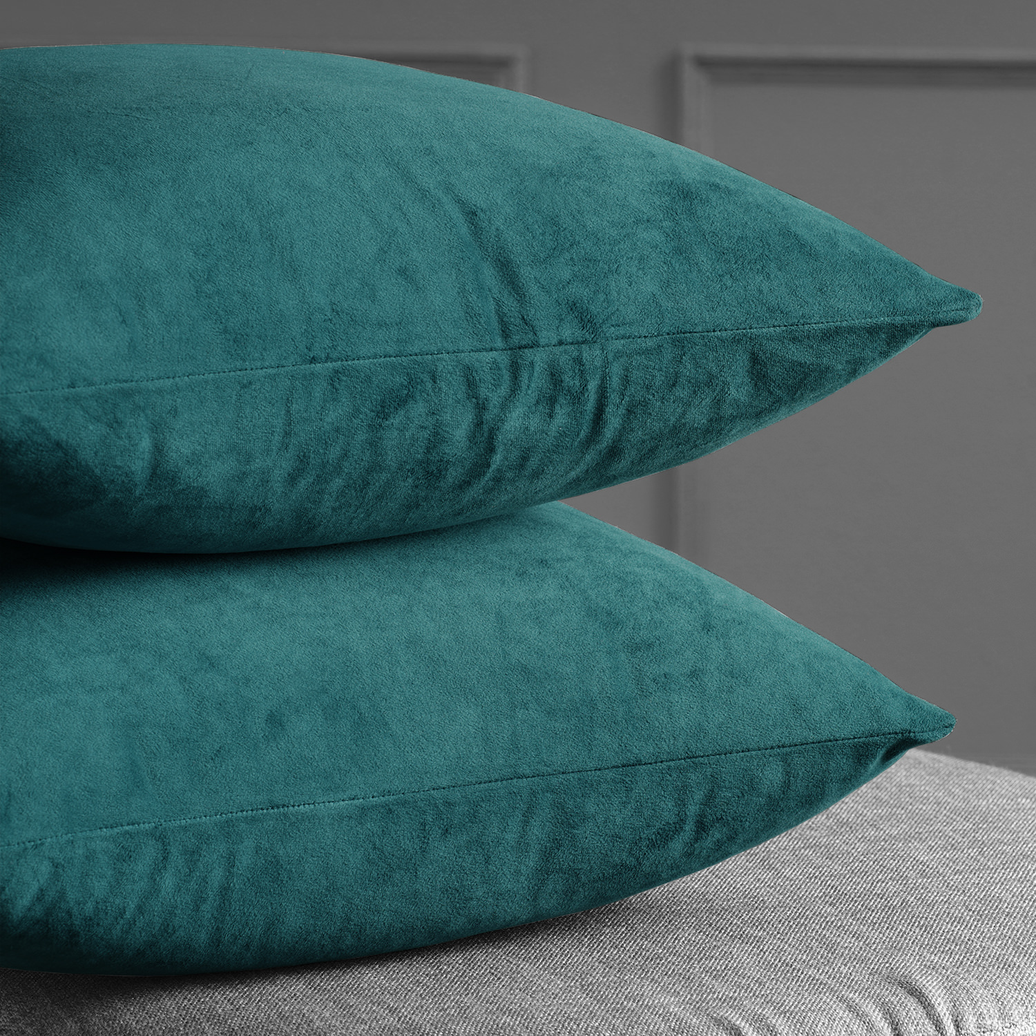 Signature Everglade Teal Velvet Cushion Cover - Pair