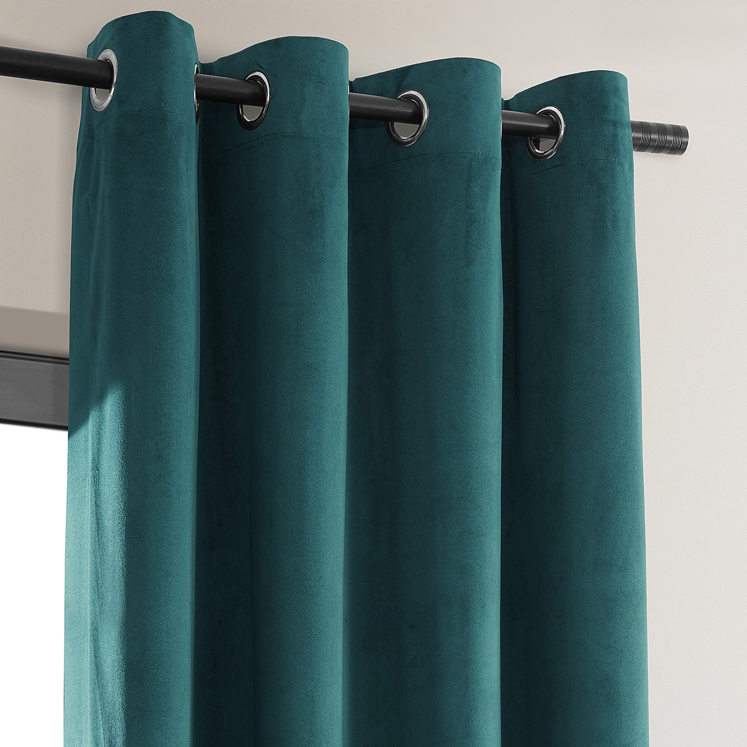 Signature Everglade Teal Grommet Blackout Velvet Curtain