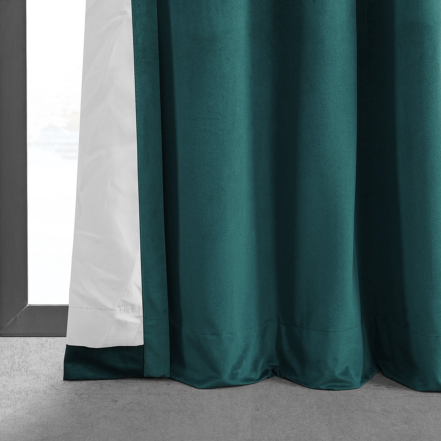 Signature Everglade Teal Grommet Blackout Velvet Curtain