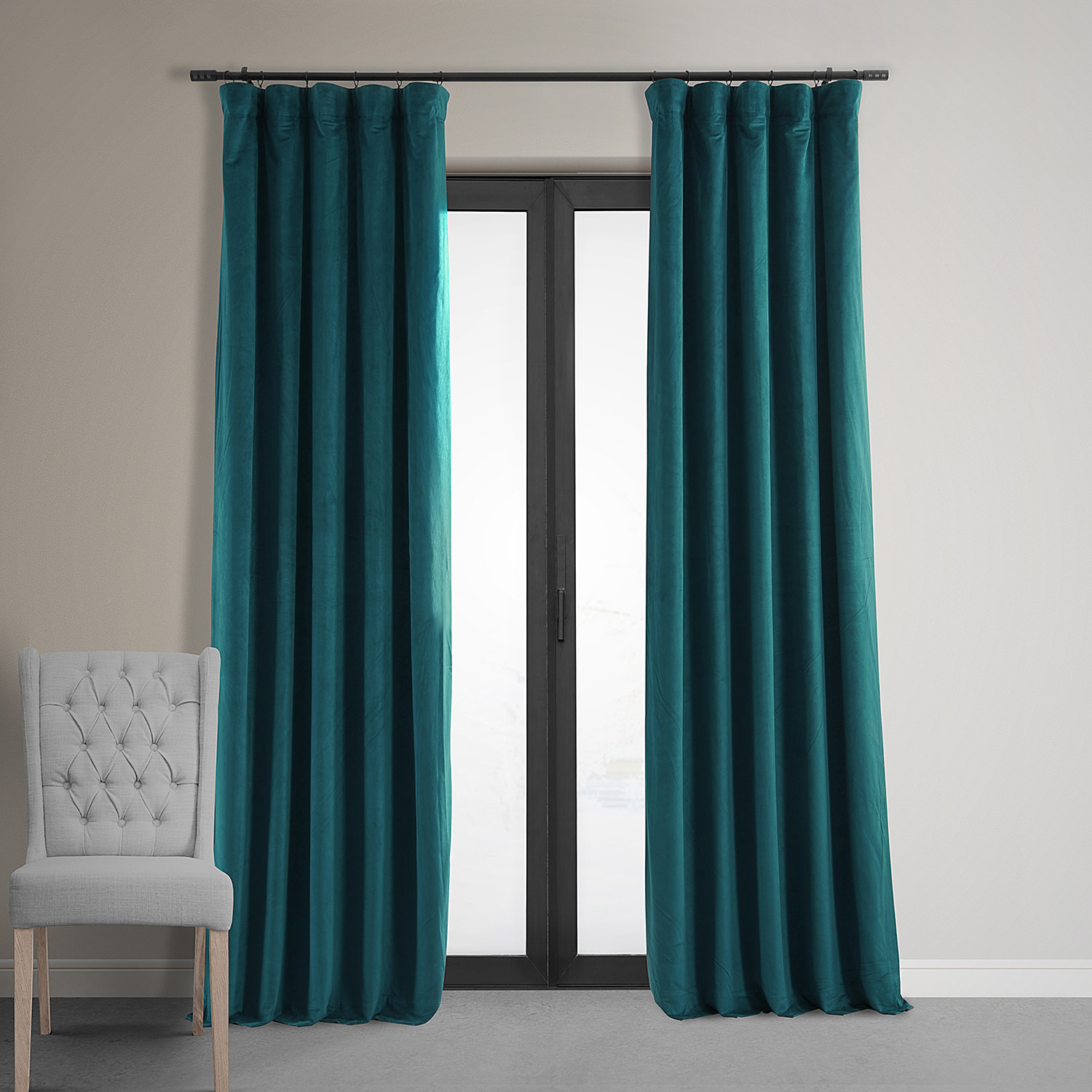 Signature Everglade Teal Blackout Velvet Curtain