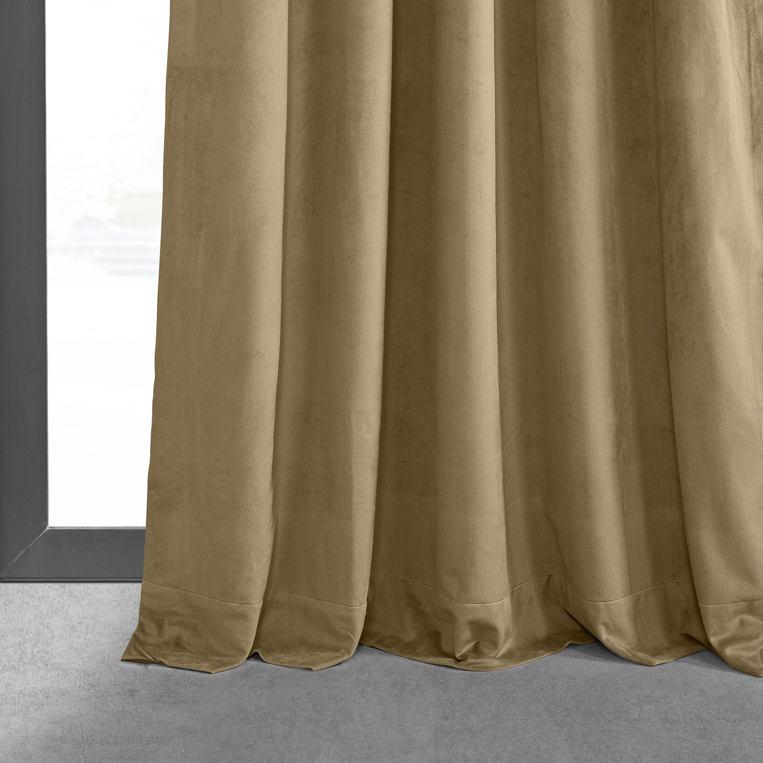 Signature Amber Gold Pleated Blackout Velvet Curtain