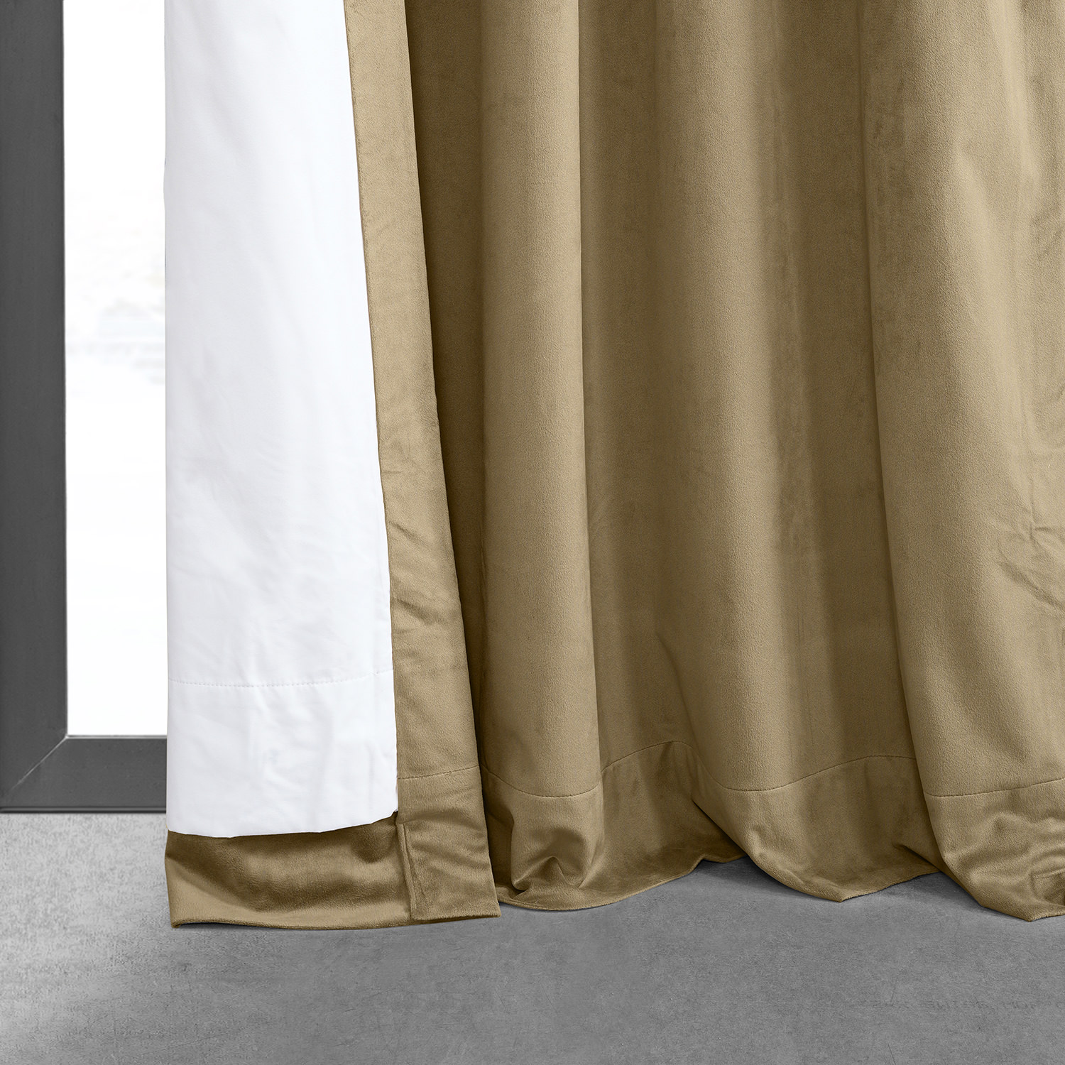 Signature Amber Gold Pleated Blackout Velvet Curtain