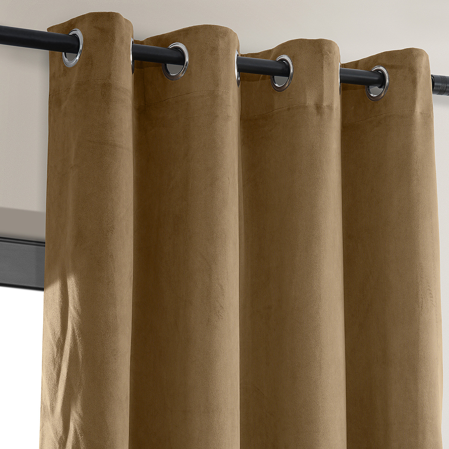 Signature Amber Gold Grommet Blackout Velvet Curtain