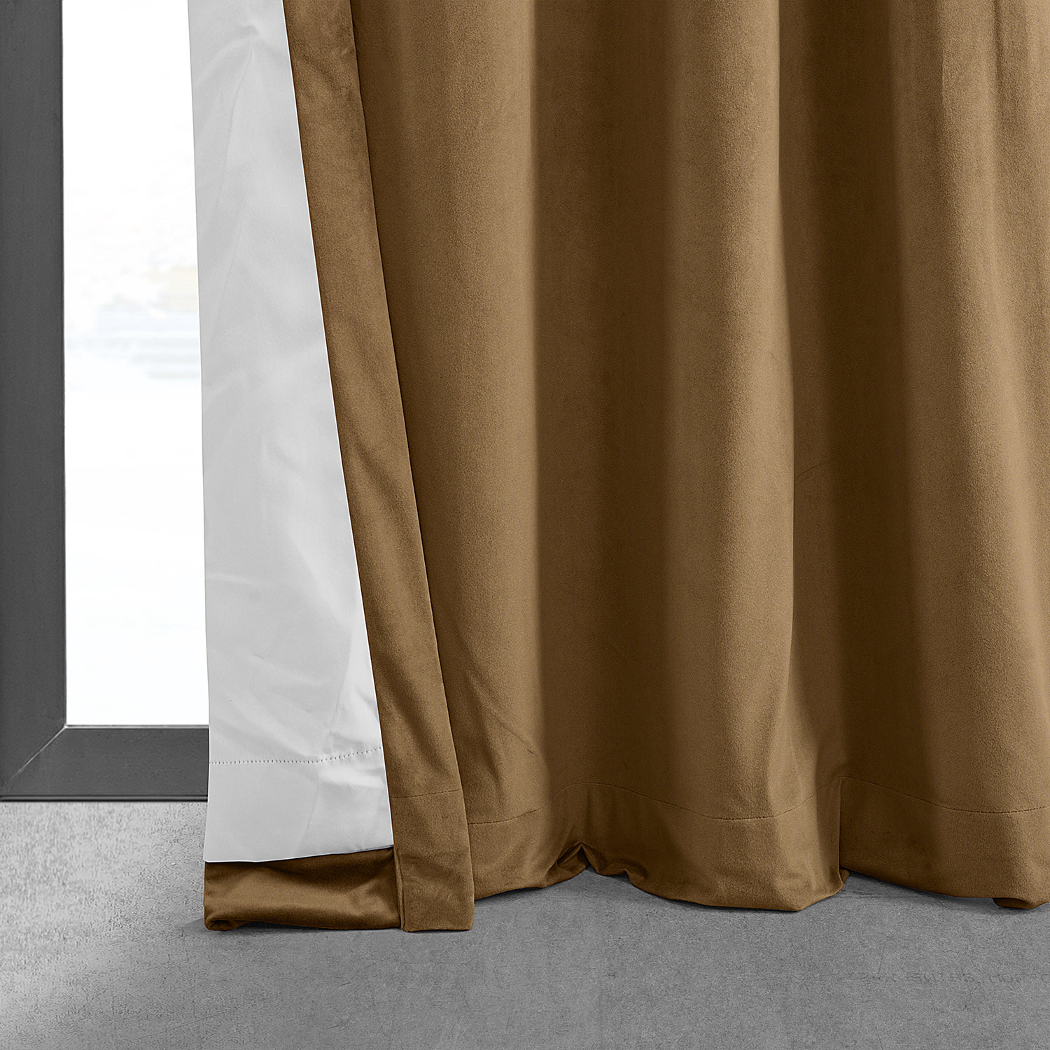 Signature Amber Gold Grommet Blackout Velvet Curtain