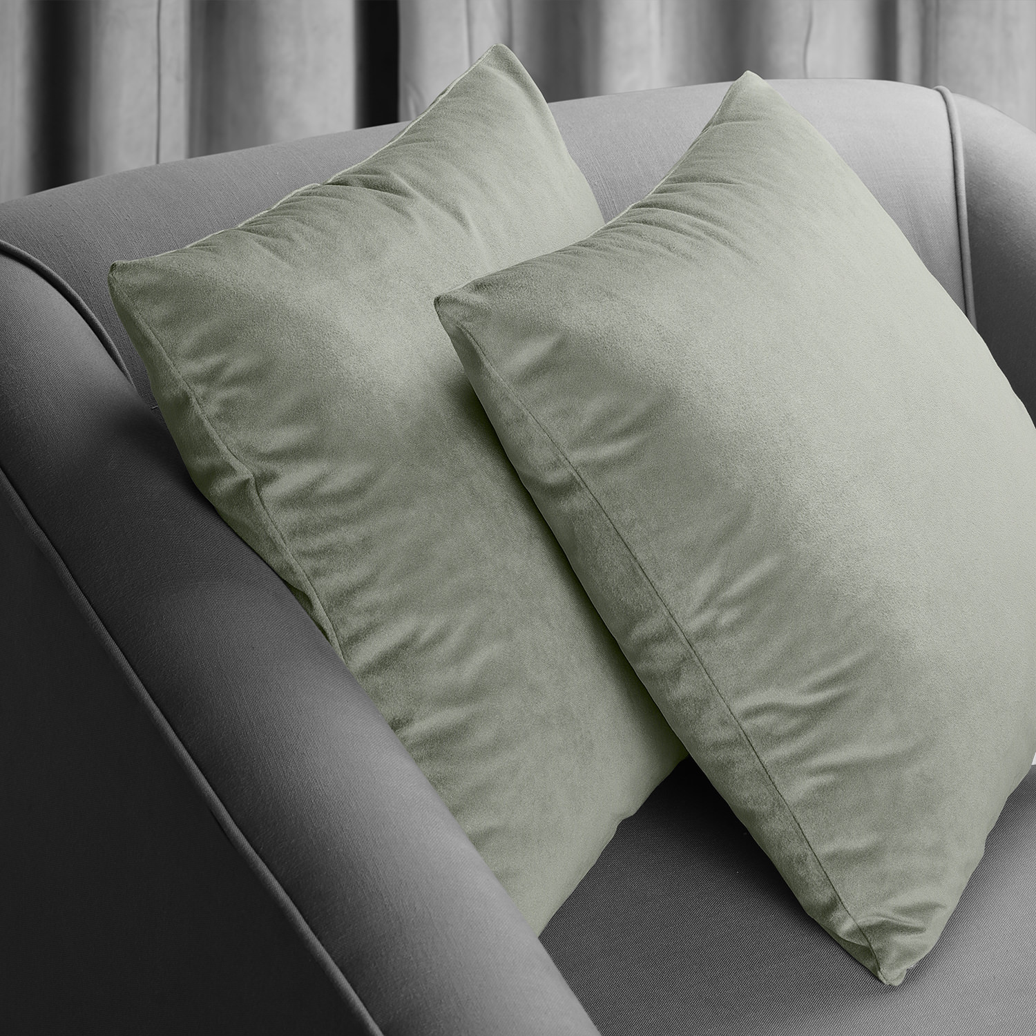 Signature Silver Grey Velvet Cushion Cover - Pair