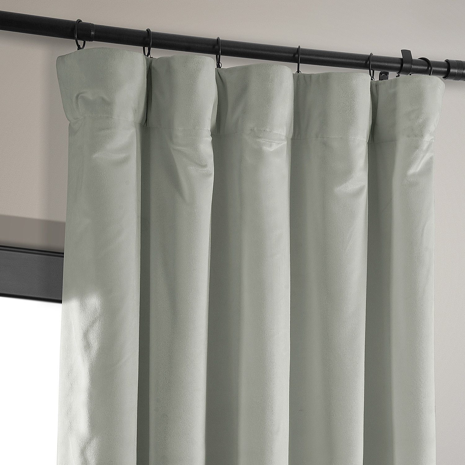 Signature Reflection Grey Blackout Velvet Curtain