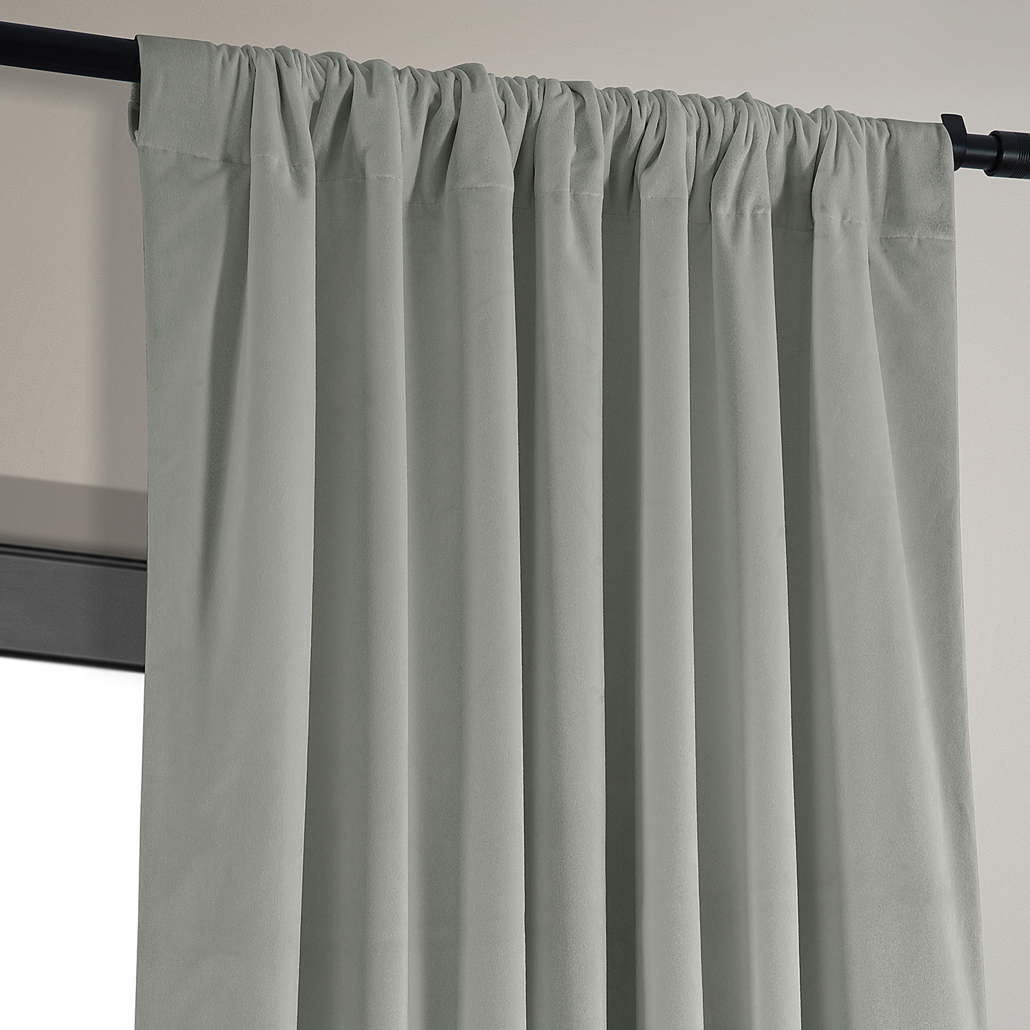 Signature Reflection Grey Blackout Velvet Curtain