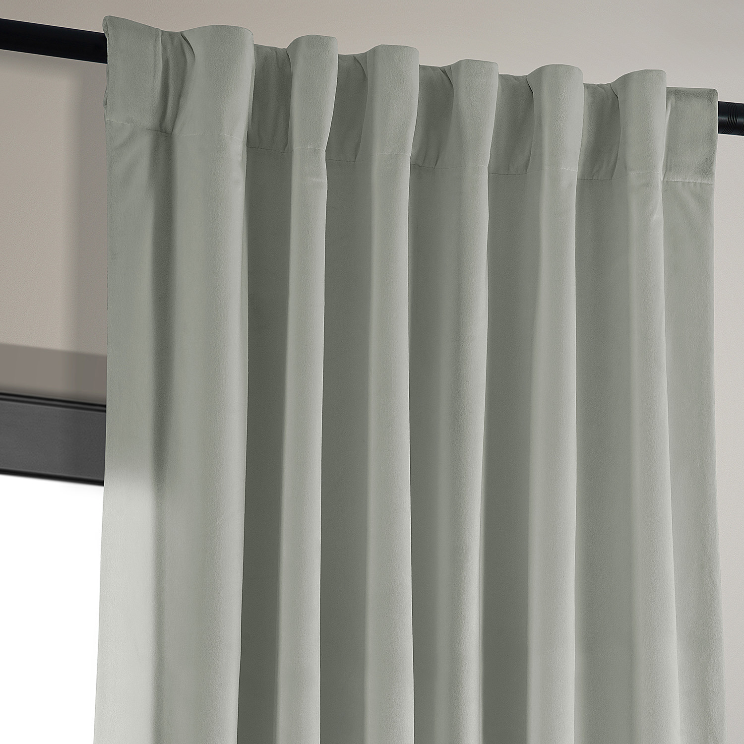 Signature Reflection Grey Blackout Velvet Curtain