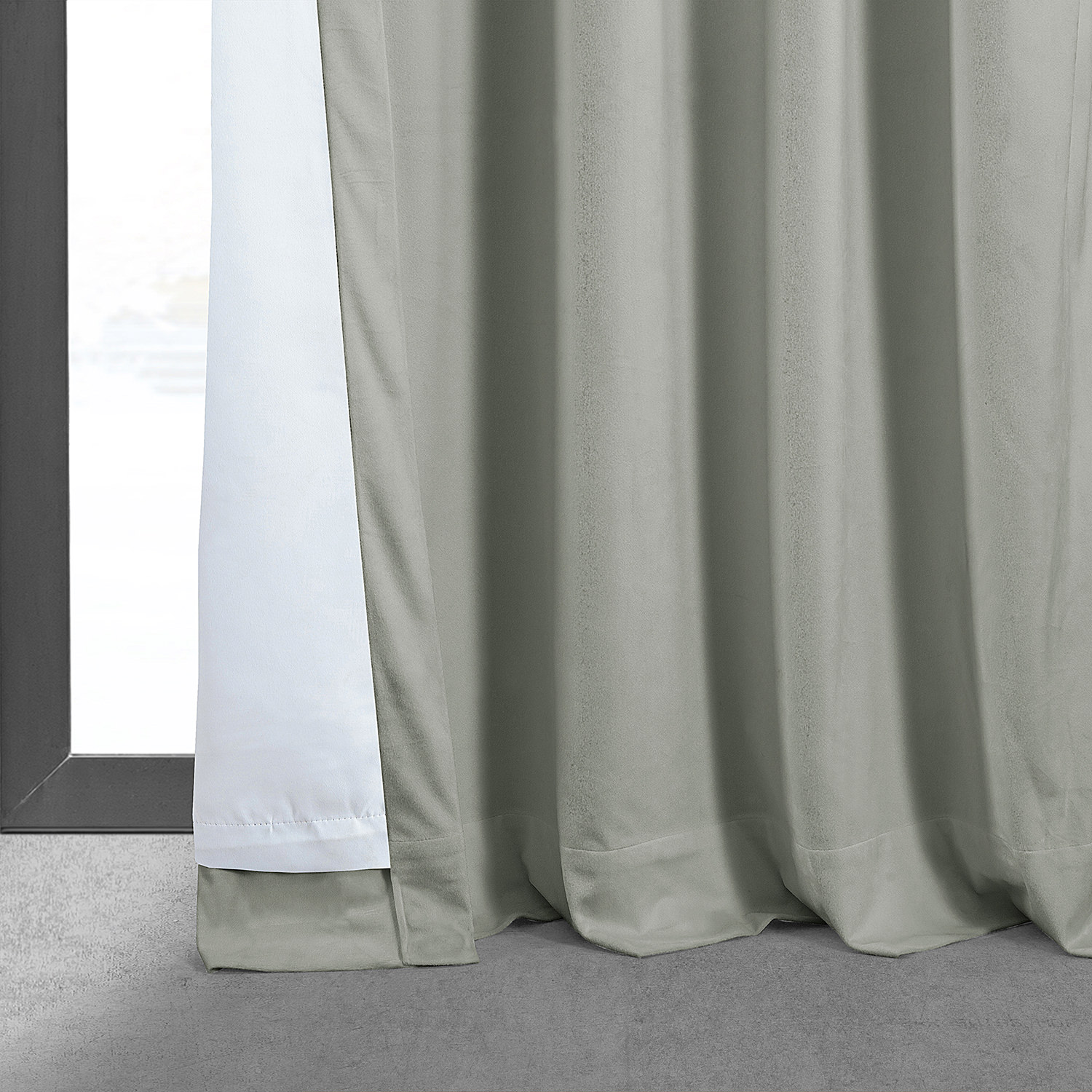 Signature Reflection Grey Blackout Velvet Curtain