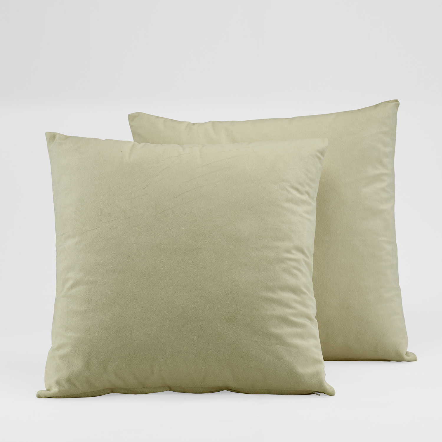 Signature Cool Beige Velvet Cushion Cover - Pair