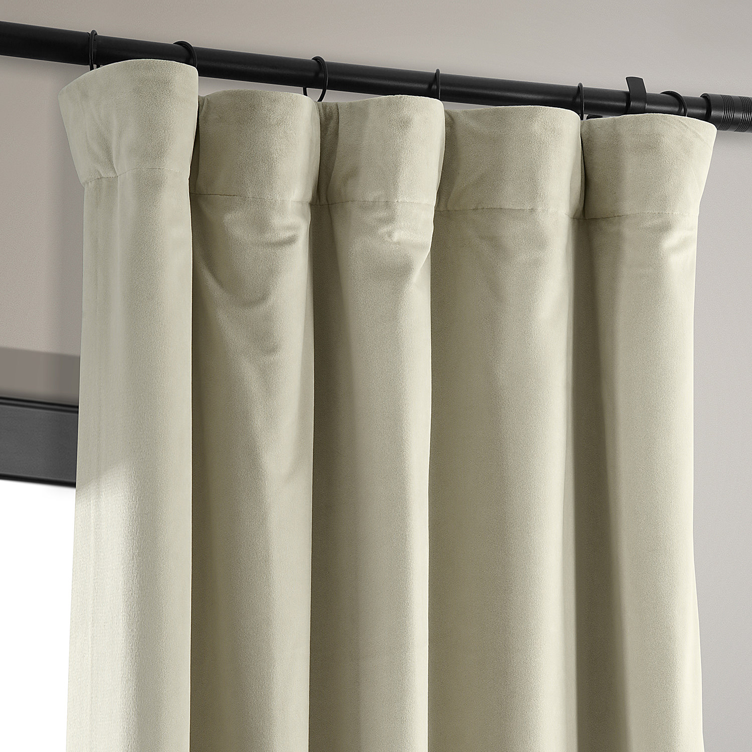 Signature Cool Beige Blackout Velvet Curtain