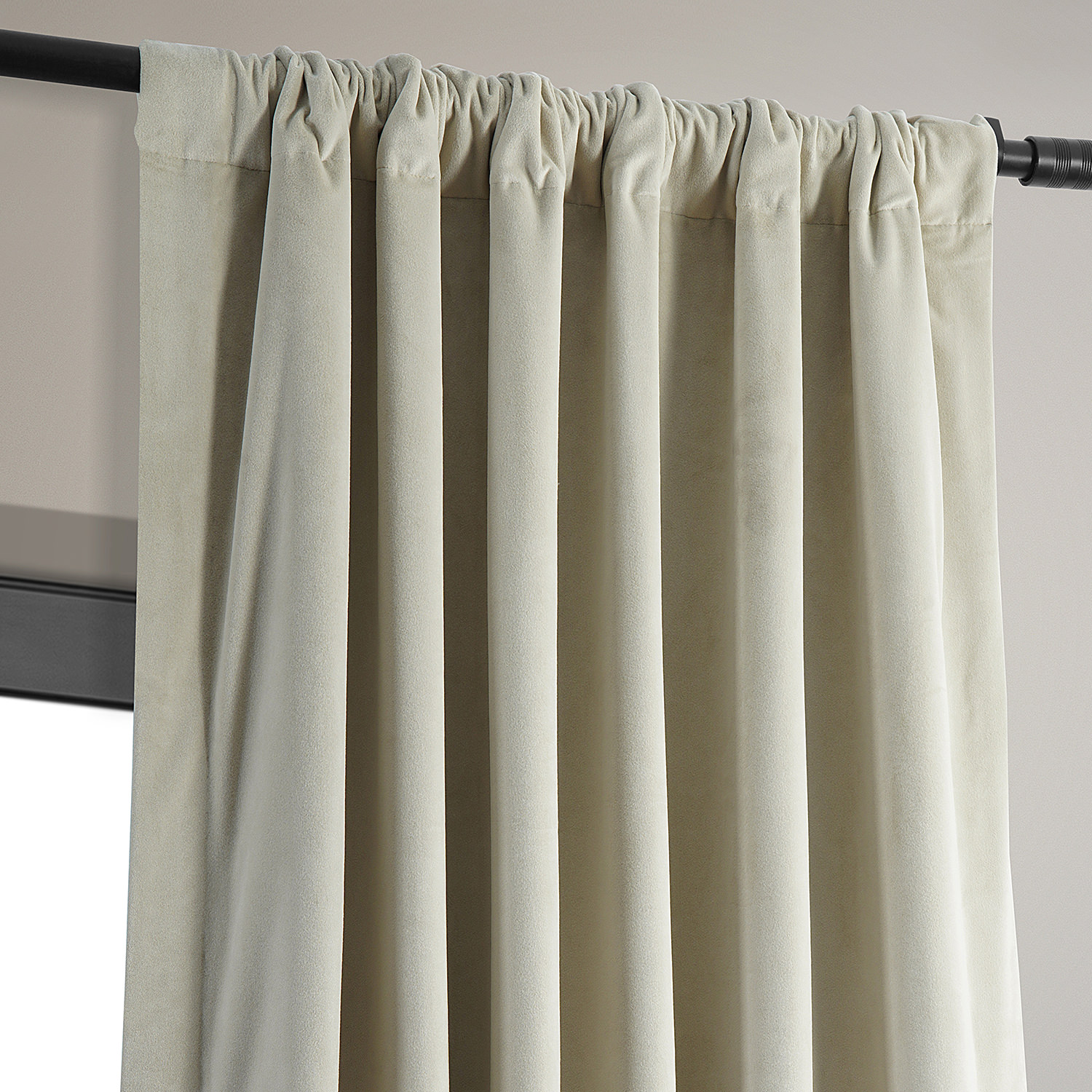 Signature Cool Beige Blackout Velvet Curtain