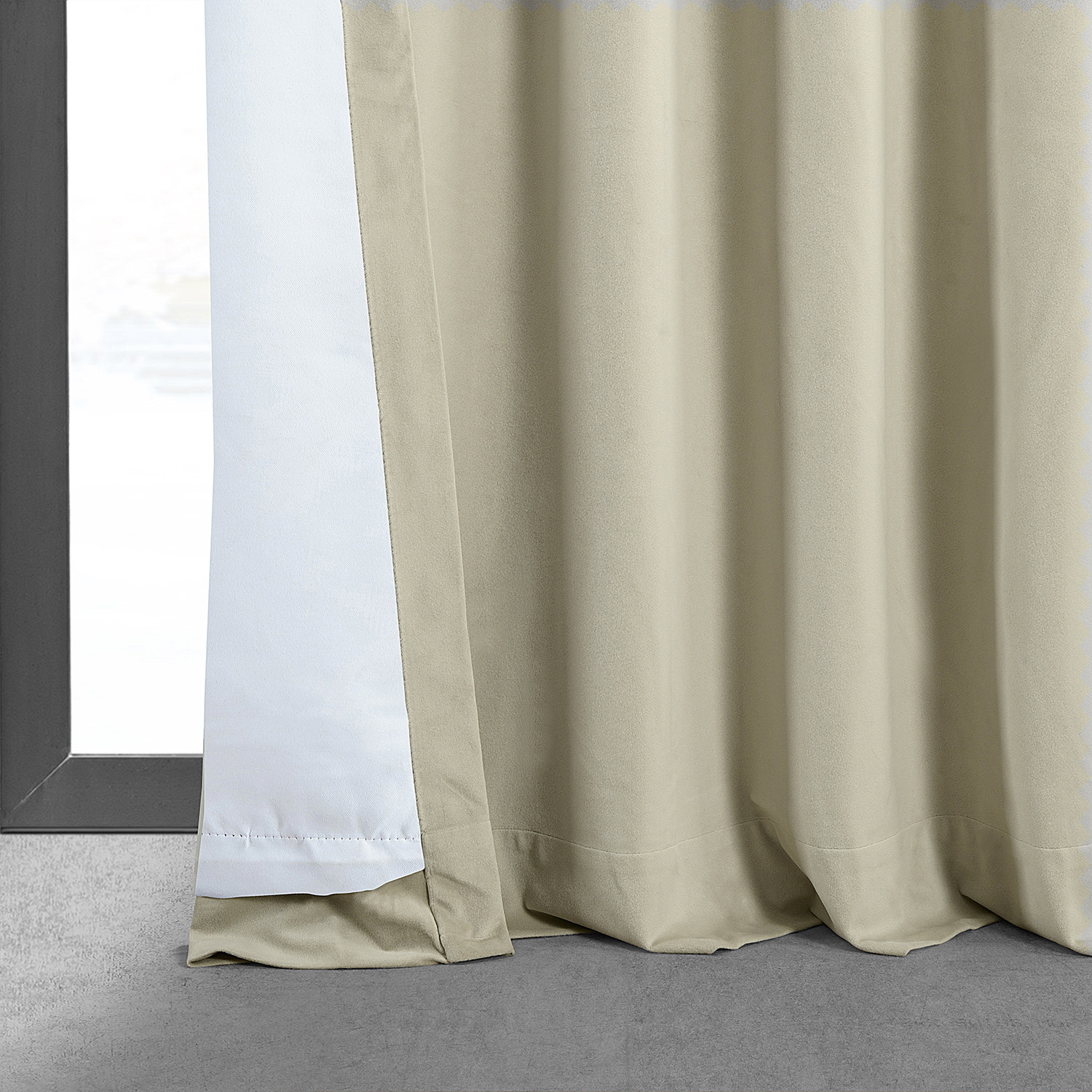 Signature Cool Beige Blackout Velvet Curtain