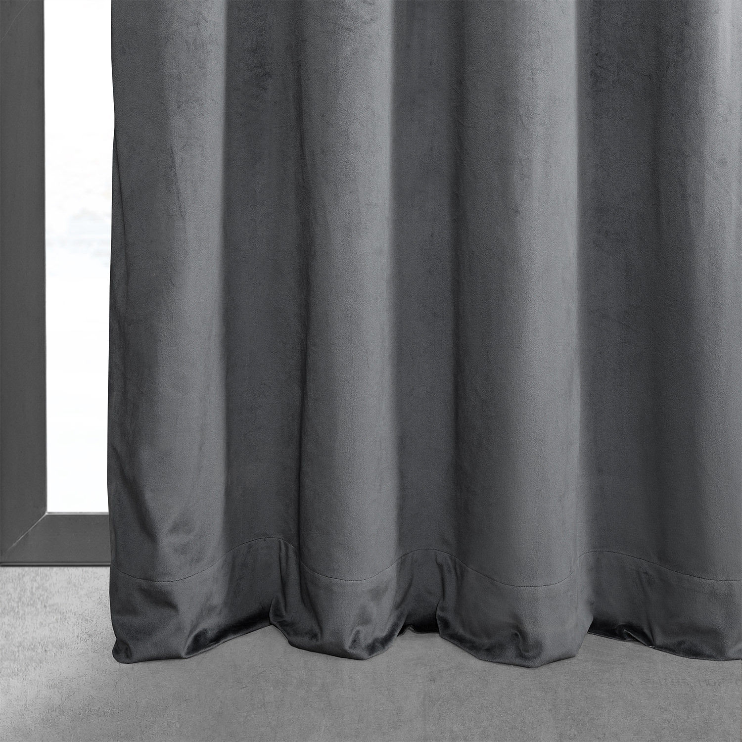 Signature Distance Blue Grey Grommet Blackout Velvet Curtain