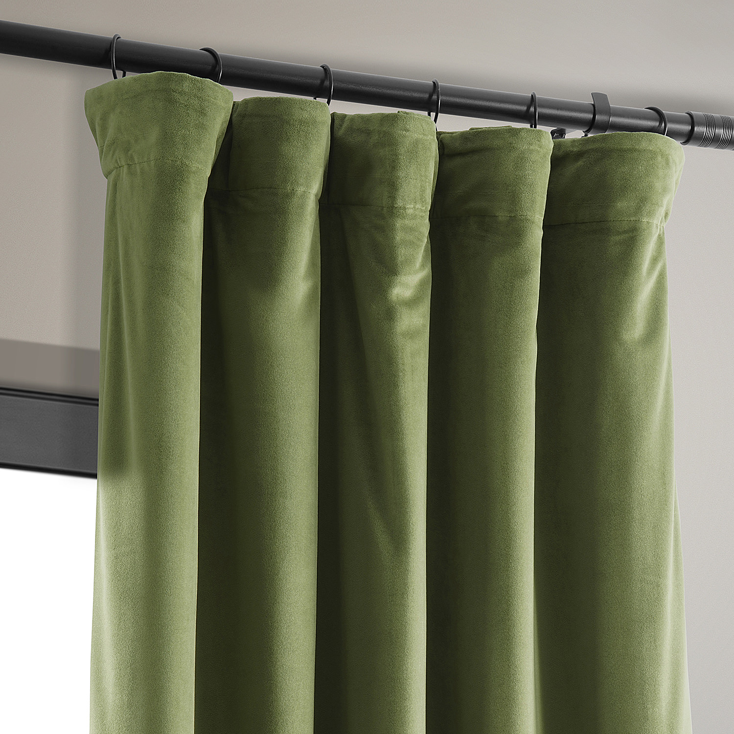 Signature Basque Green Blackout Velvet Curtain