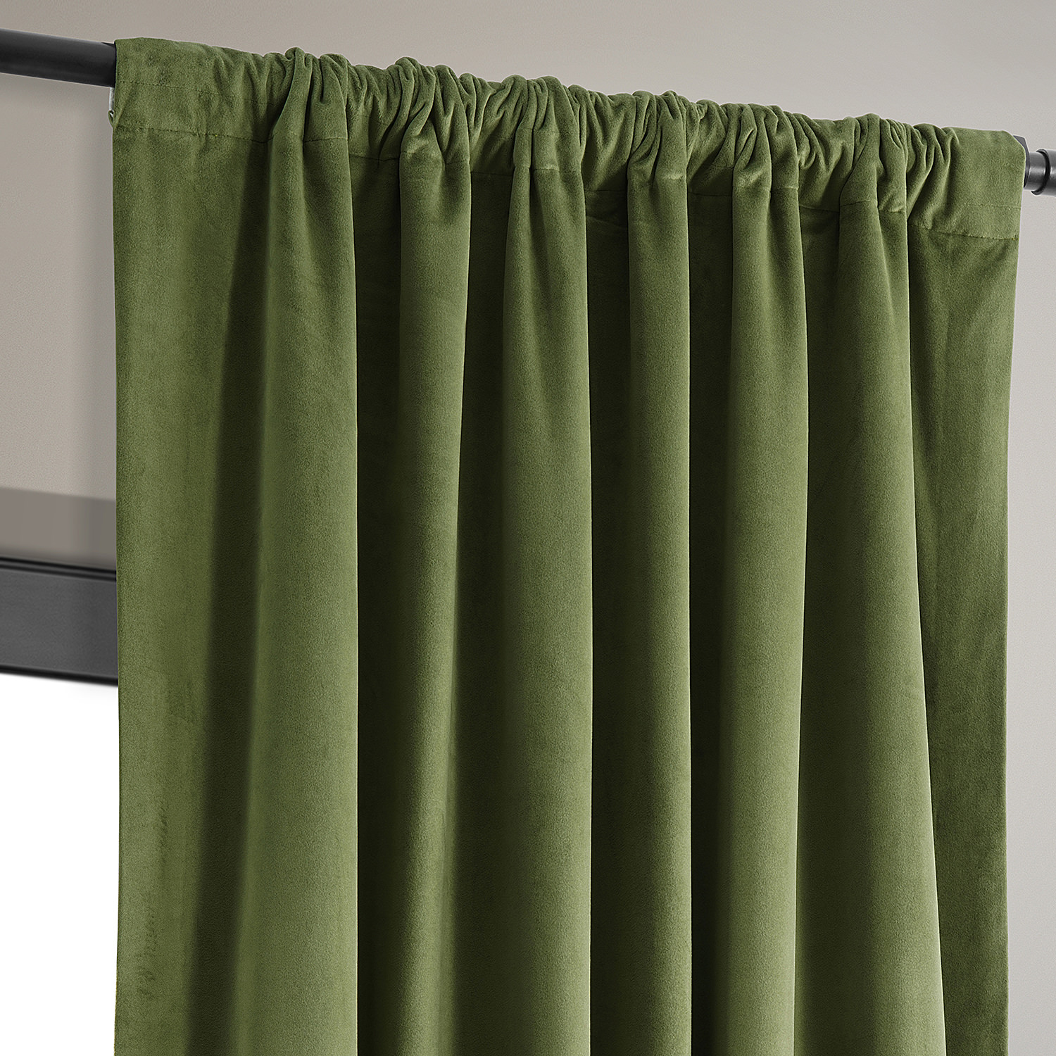 Signature Basque Green Blackout Velvet Curtain