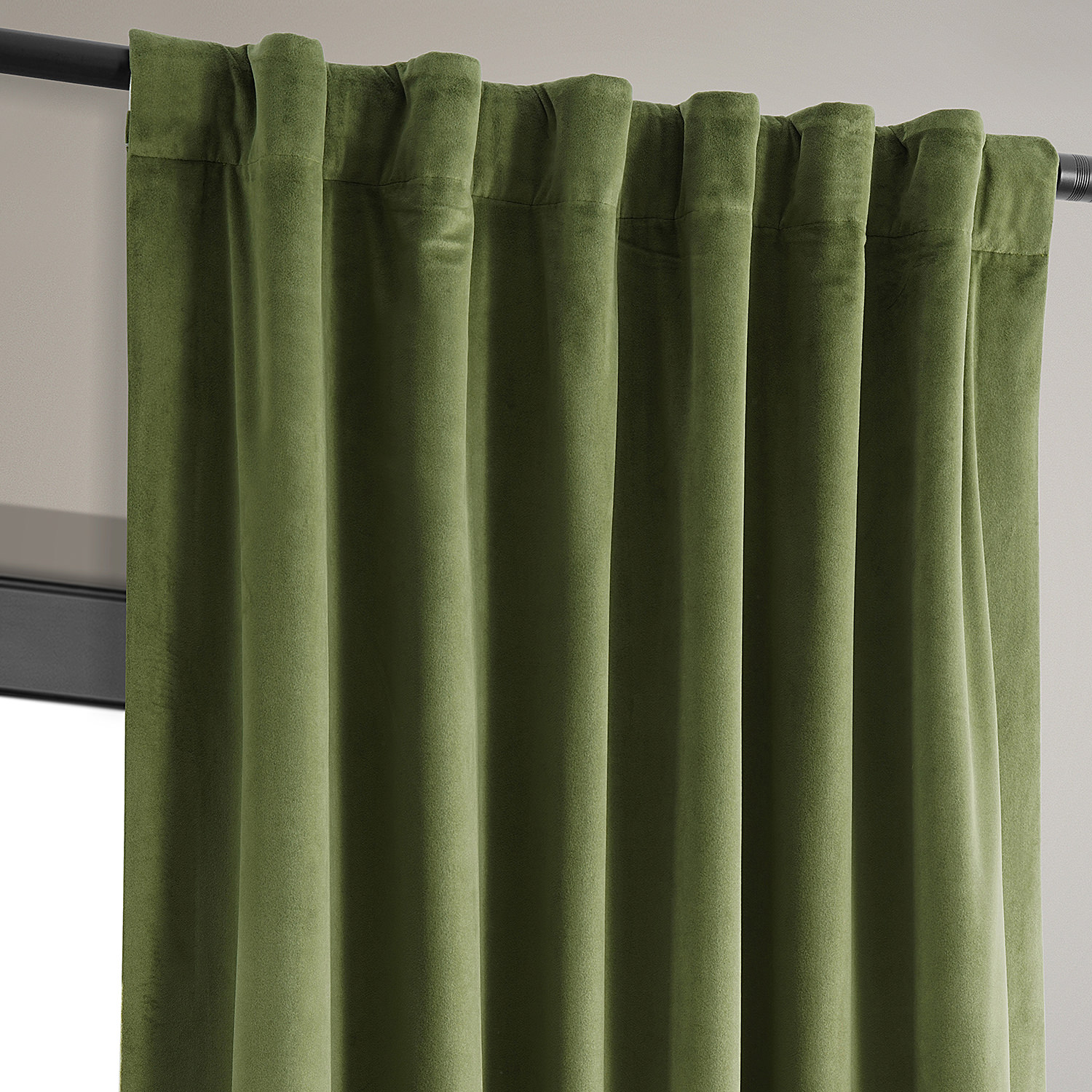 Signature Basque Green Blackout Velvet Curtain