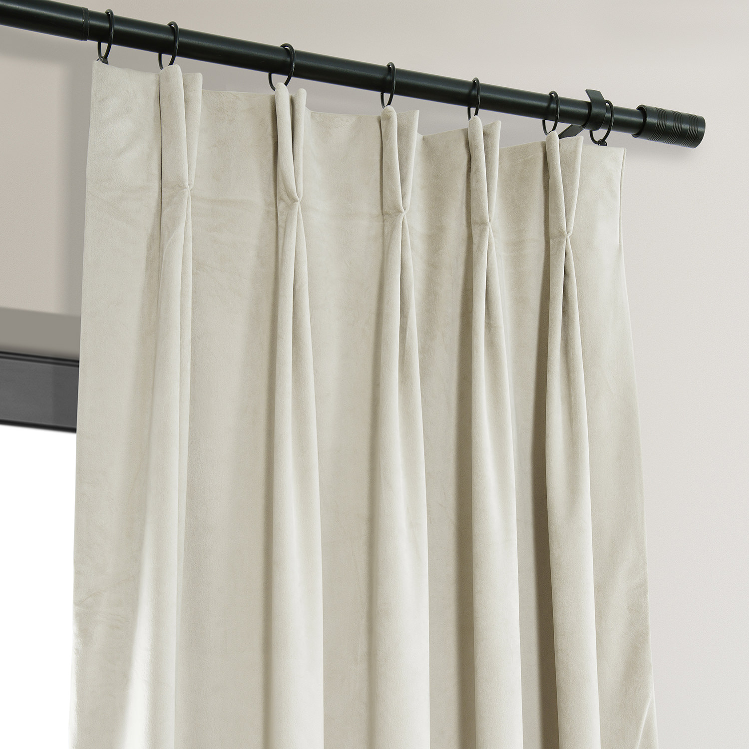 Signature Neutral Ground Pleated Blackout Velvet Curtain