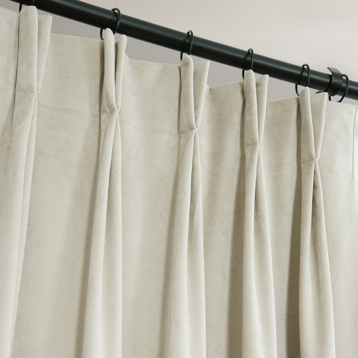 Signature Neutral Ground Pleated Blackout Velvet Curtain