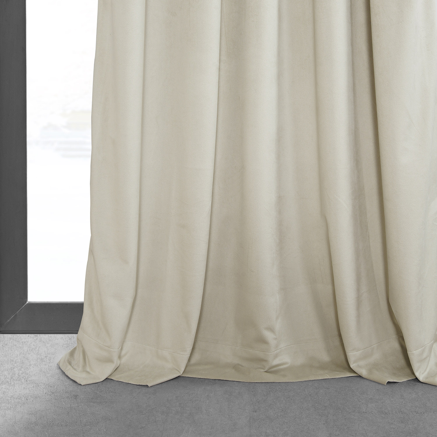 Signature Neutral Ground Pleated Blackout Velvet Curtain