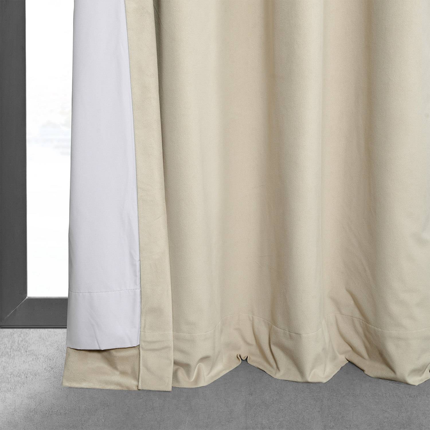 Signature Neutral Ground Grommet Blackout Velvet Curtain