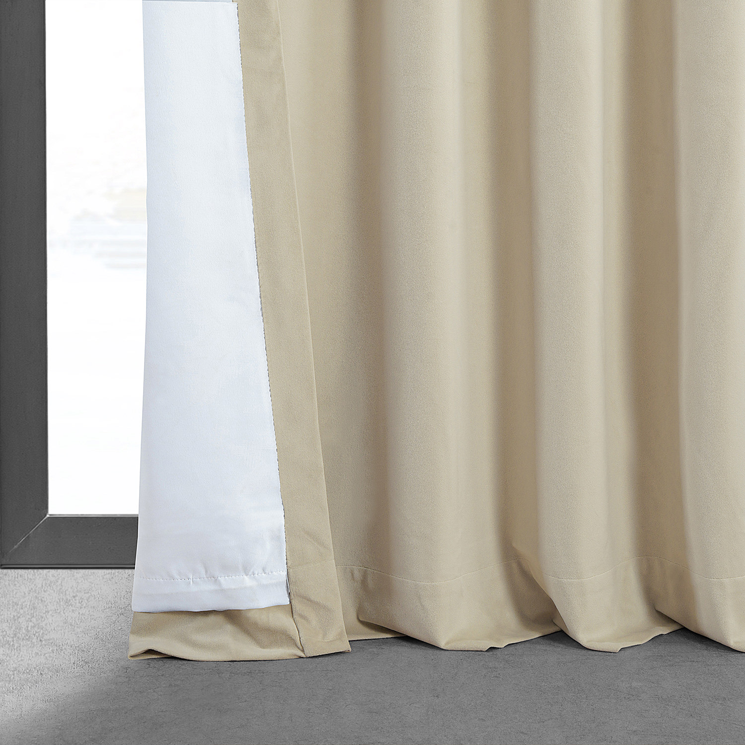 Signature Neutral Ground Blackout Velvet Curtain