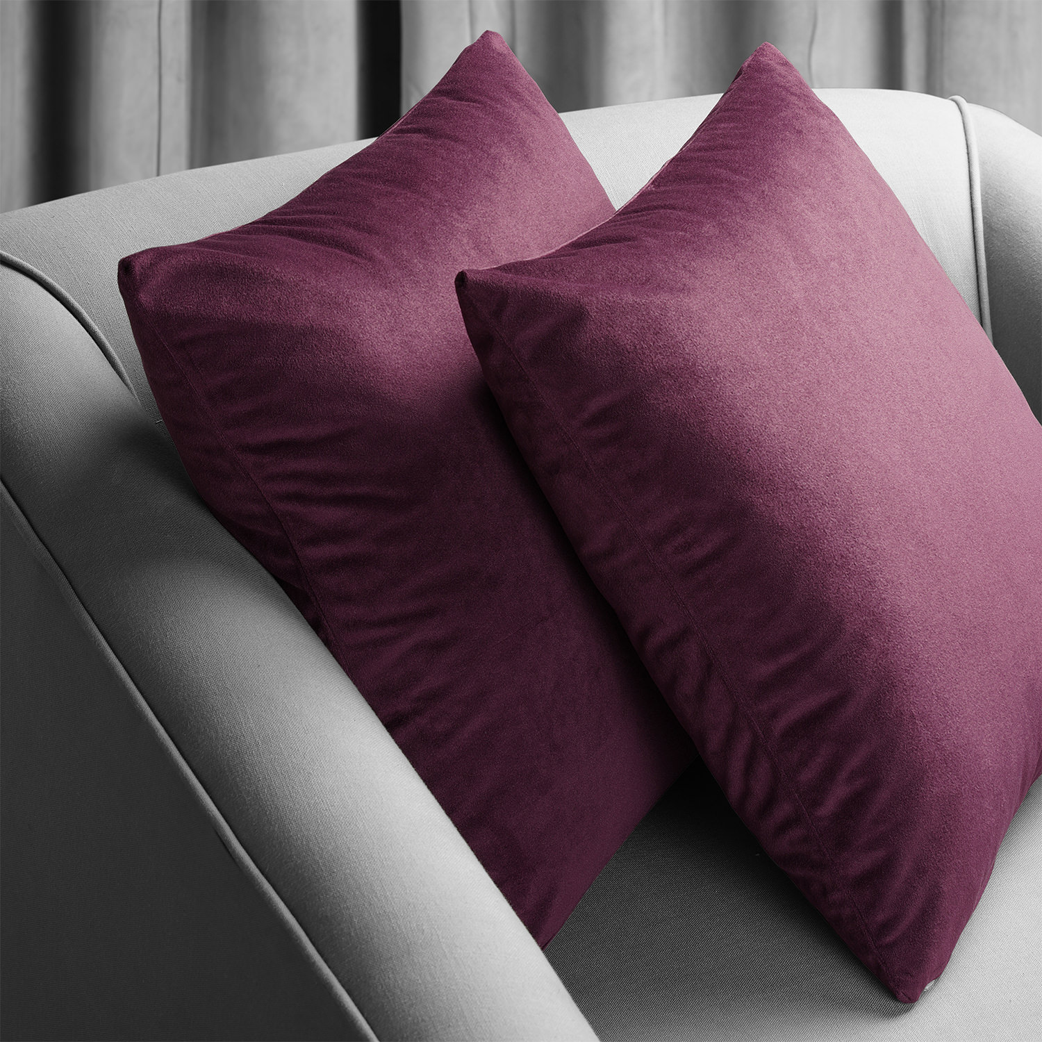 Signature Cabernet Velvet Cushion Cover - Pair