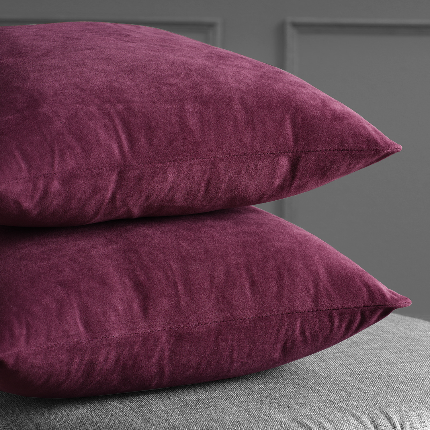 Signature Cabernet Velvet Cushion Cover - Pair