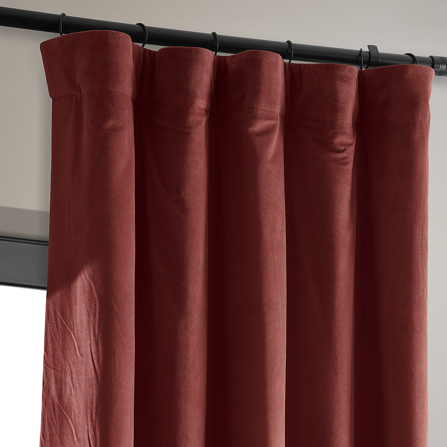 Signature Crimson Rust Blackout Velvet Curtain