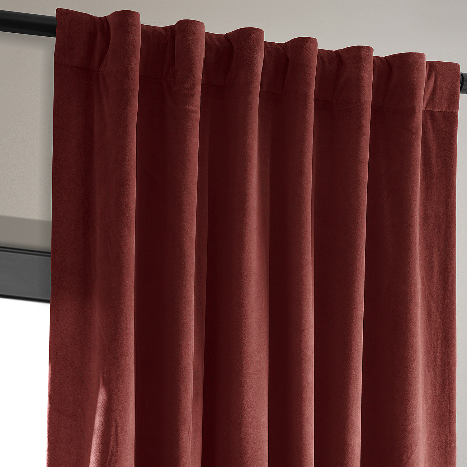 Signature Crimson Rust Blackout Velvet Curtain