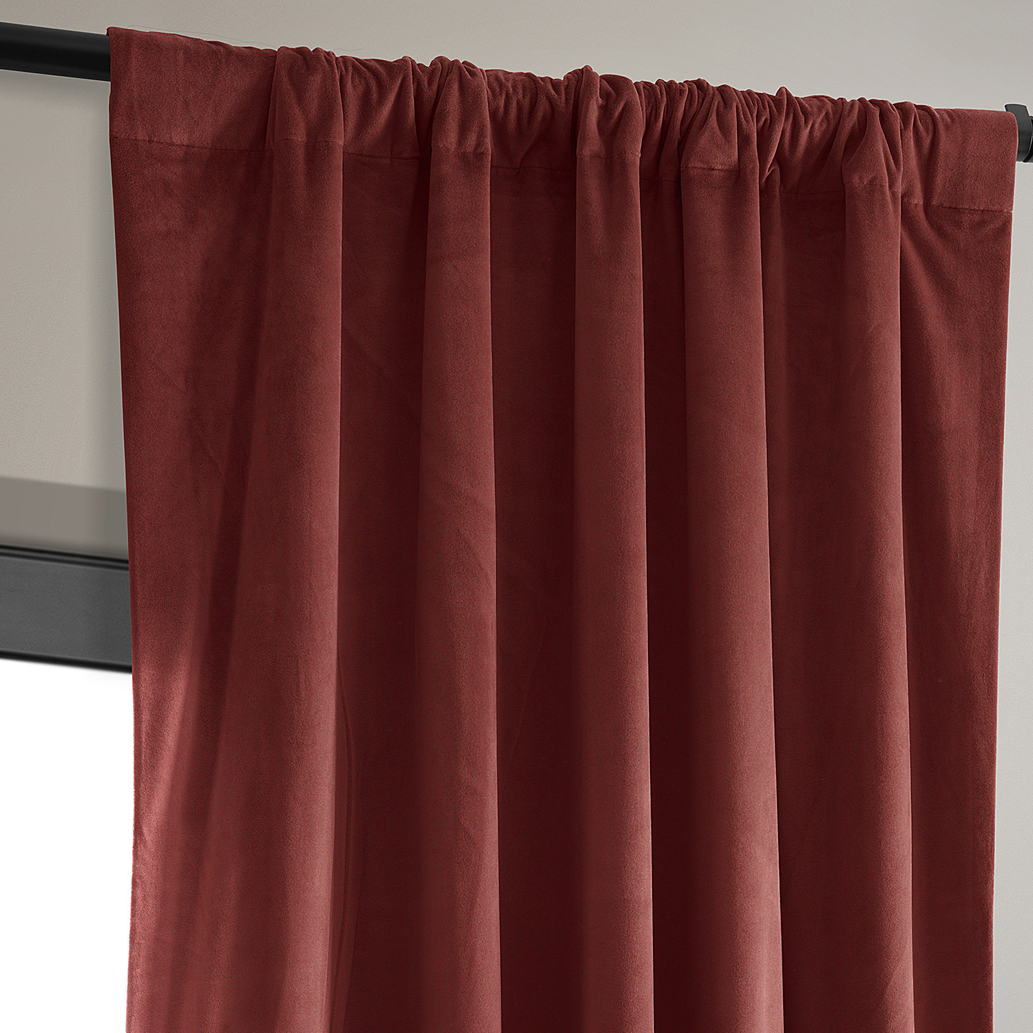 Signature Crimson Rust Blackout Velvet Curtain