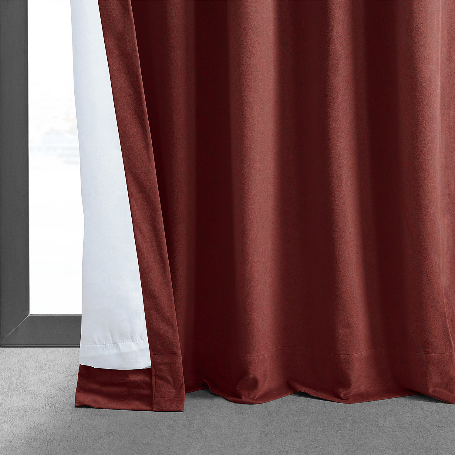 Signature Crimson Rust Blackout Velvet Curtain