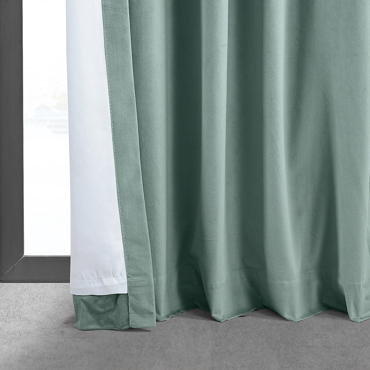 Signature Skylark Blue Blackout Velvet Curtain