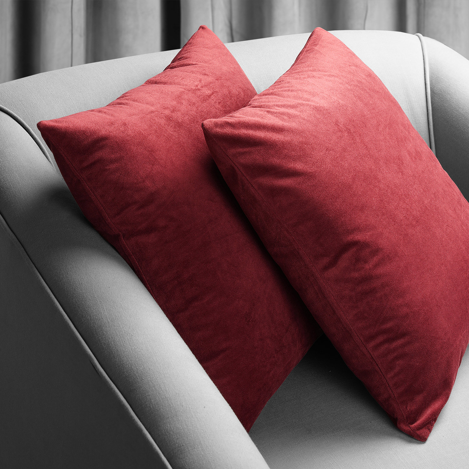 Signature Moroccan Red Velvet Cushion Cover - Pair