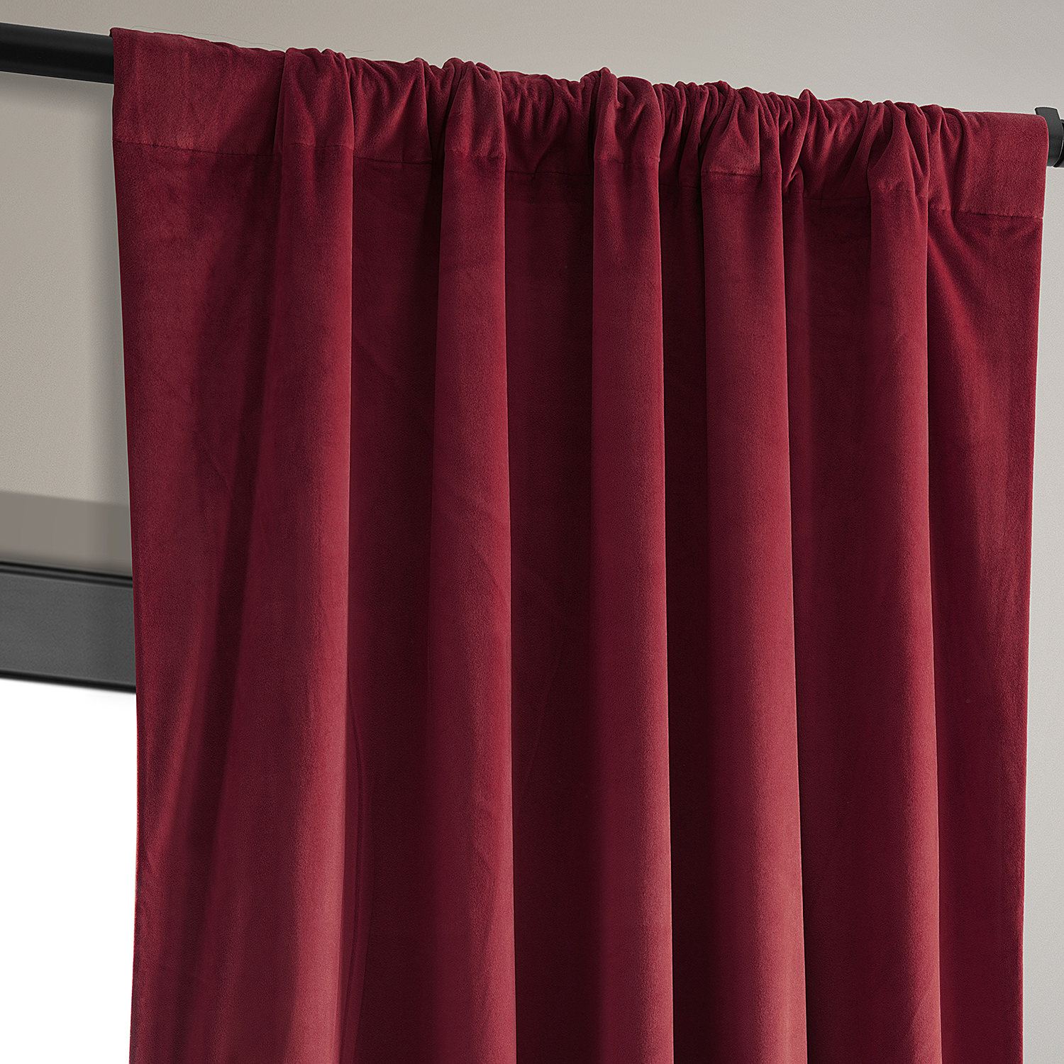 Signature Moroccan Red Blackout Velvet Curtain