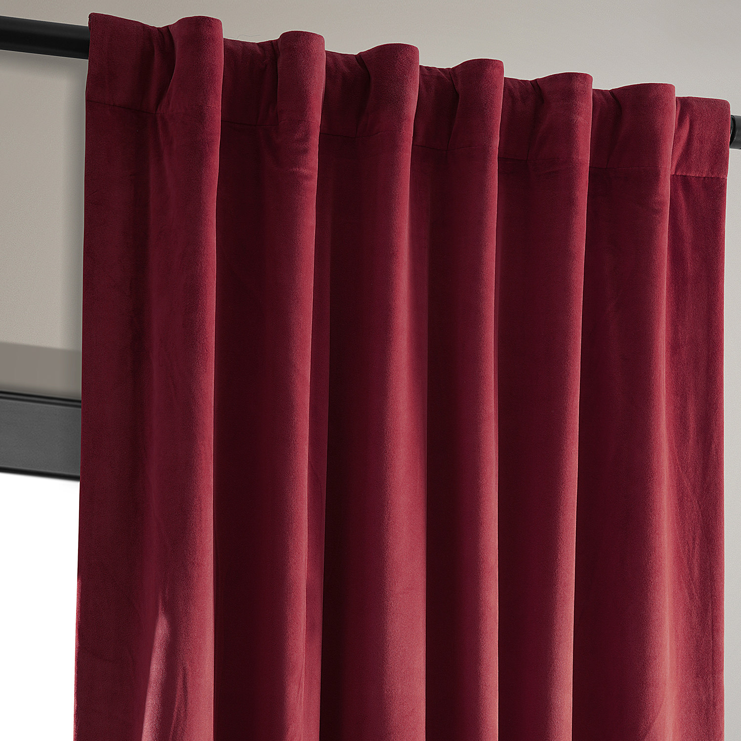 Signature Moroccan Red Blackout Velvet Curtain