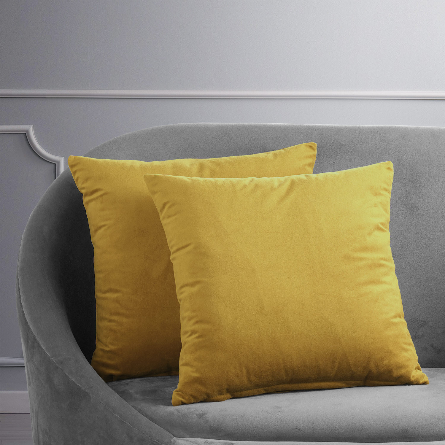 Signature Fool&#39;s Gold Velvet Cushion Cover - Pair