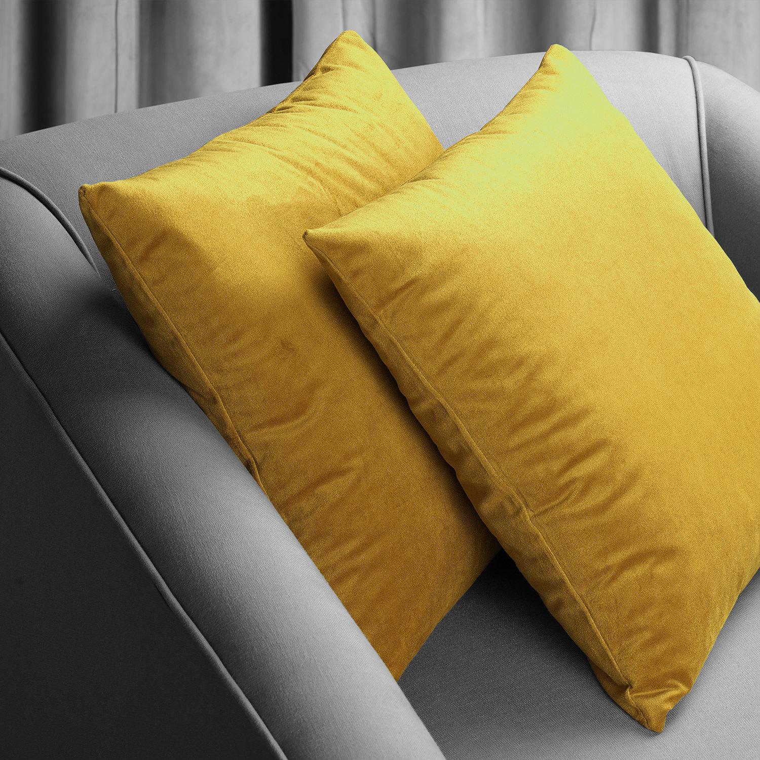 Signature Fool's Gold Velvet Cushion Cover - Pair