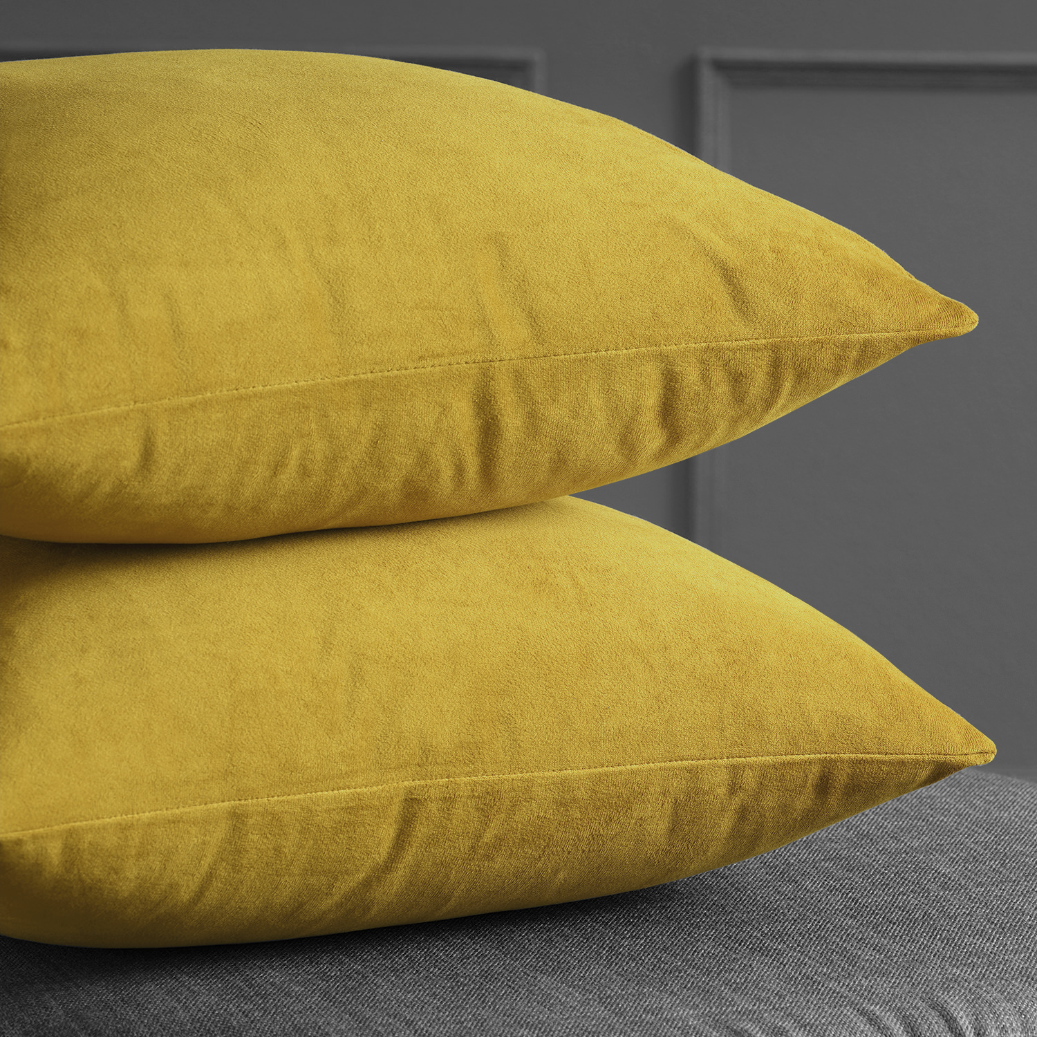 Signature Fool's Gold Velvet Cushion Cover - Pair