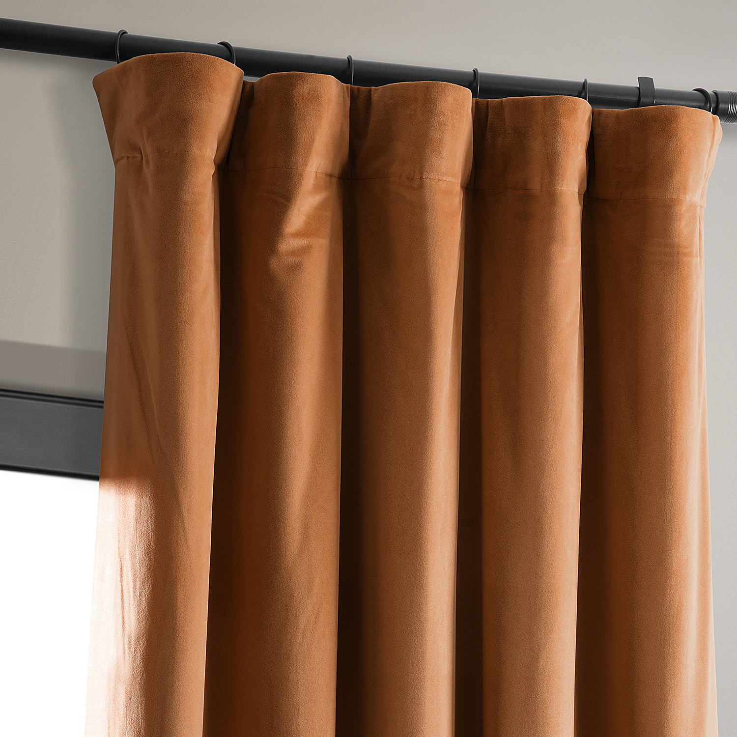 Signature Burnt Pumpkin Blackout Velvet Curtain