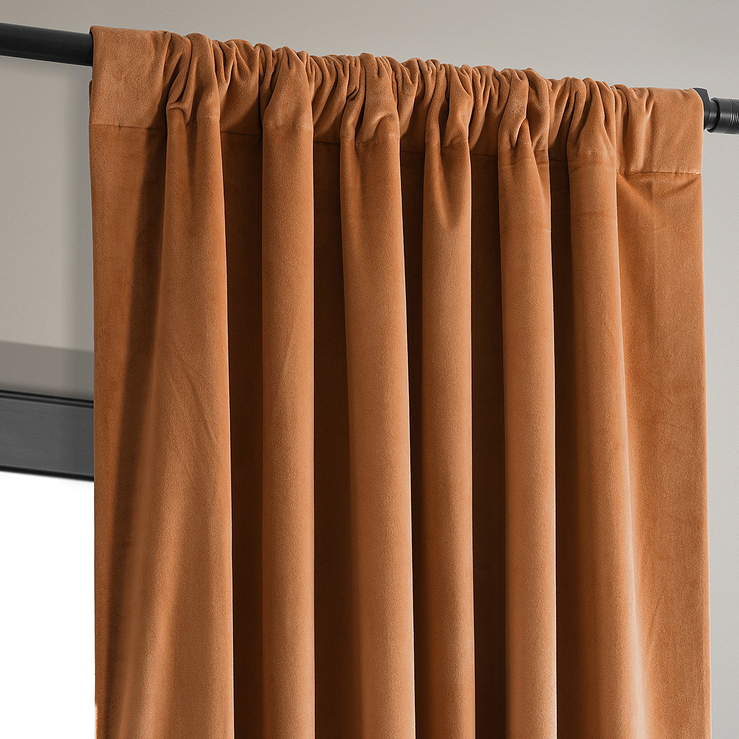 Signature Burnt Pumpkin Blackout Velvet Curtain