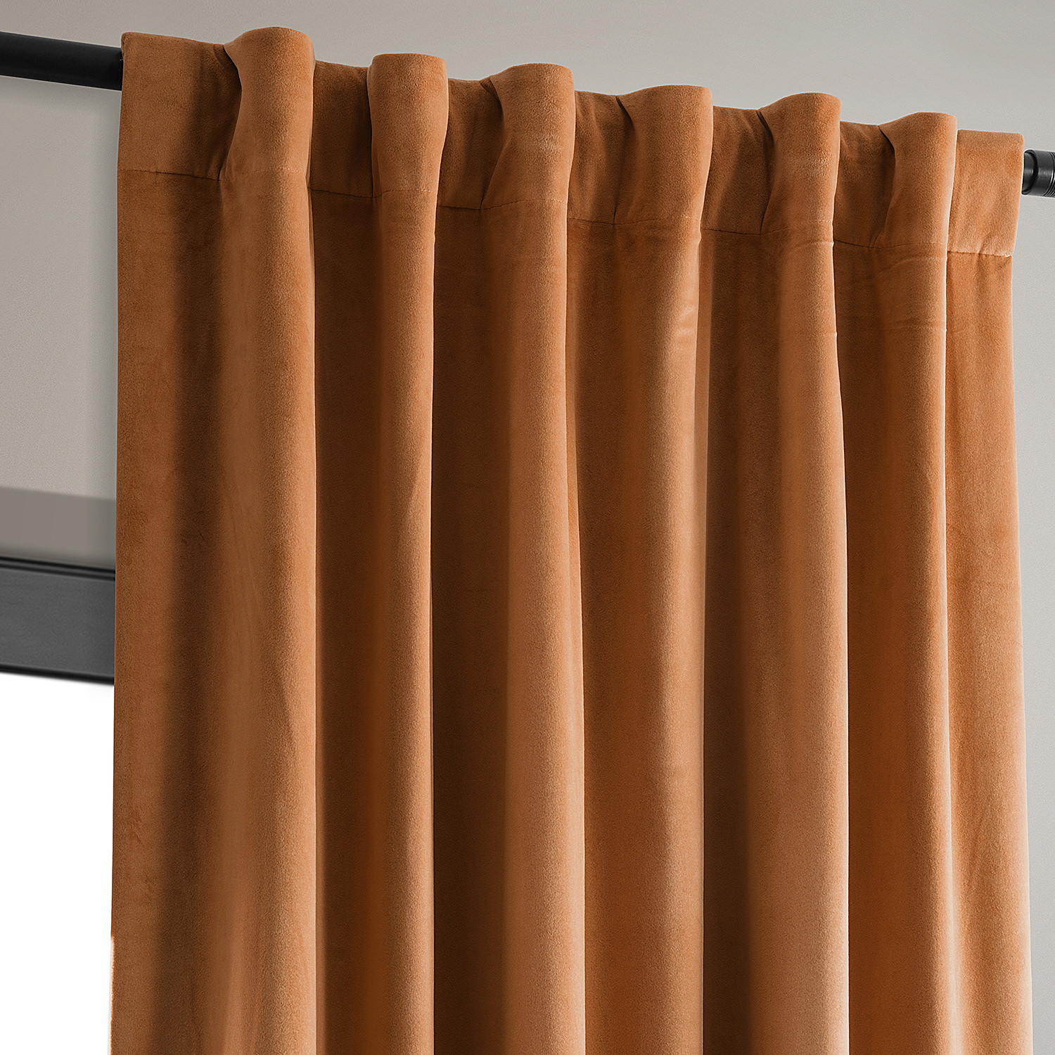 Signature Burnt Pumpkin Blackout Velvet Curtain